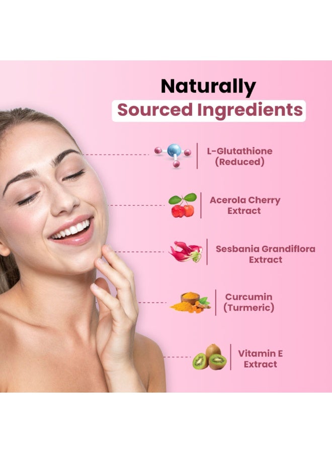 ZEROHARM Skin Radiance Supplement | L-Glutathione, Acerola Cherry (Vitamin C), Biotin & Vitamin E | 60 Capsules - Image 2
